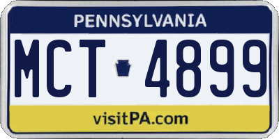 PA license plate MCT4899