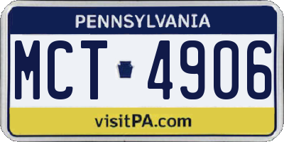 PA license plate MCT4906