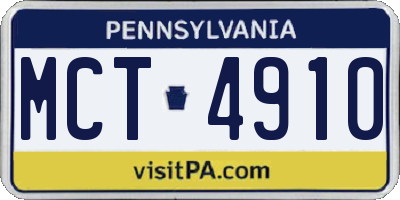 PA license plate MCT4910