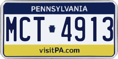 PA license plate MCT4913