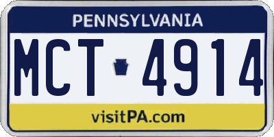 PA license plate MCT4914