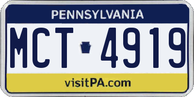 PA license plate MCT4919