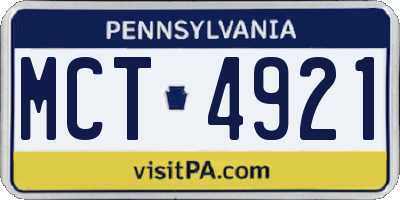 PA license plate MCT4921