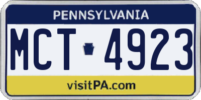 PA license plate MCT4923