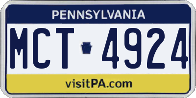 PA license plate MCT4924
