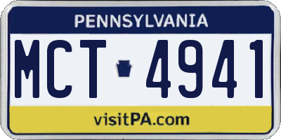 PA license plate MCT4941
