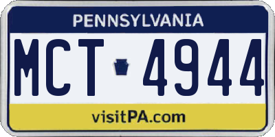 PA license plate MCT4944