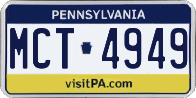 PA license plate MCT4949