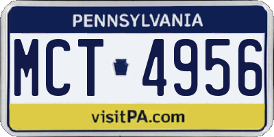 PA license plate MCT4956
