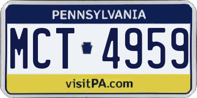 PA license plate MCT4959