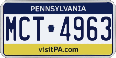 PA license plate MCT4963