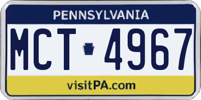 PA license plate MCT4967