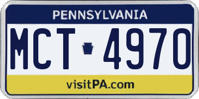 PA license plate MCT4970