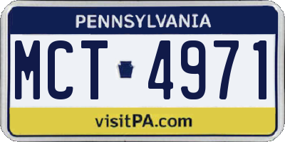 PA license plate MCT4971