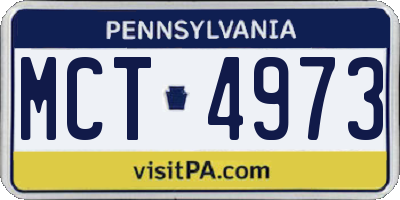 PA license plate MCT4973