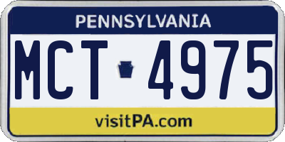 PA license plate MCT4975
