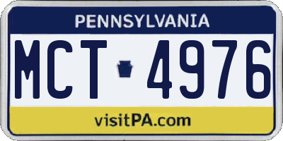 PA license plate MCT4976