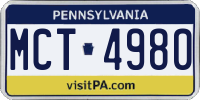 PA license plate MCT4980