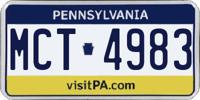 PA license plate MCT4983