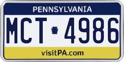 PA license plate MCT4986