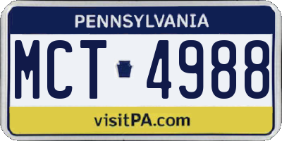 PA license plate MCT4988