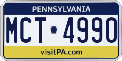 PA license plate MCT4990