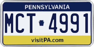 PA license plate MCT4991