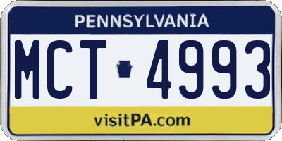 PA license plate MCT4993