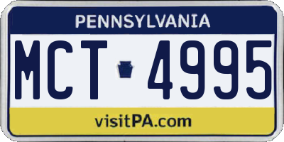 PA license plate MCT4995