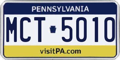 PA license plate MCT5010