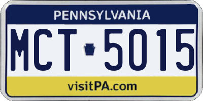 PA license plate MCT5015