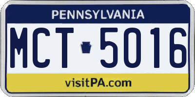 PA license plate MCT5016
