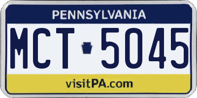 PA license plate MCT5045