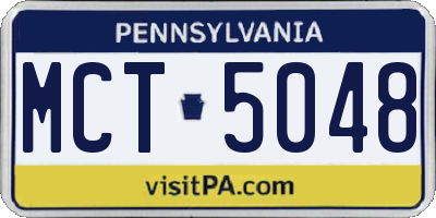 PA license plate MCT5048