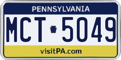 PA license plate MCT5049