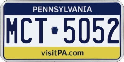 PA license plate MCT5052