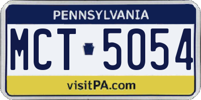 PA license plate MCT5054