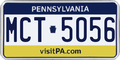 PA license plate MCT5056