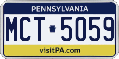 PA license plate MCT5059