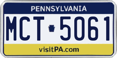 PA license plate MCT5061