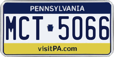 PA license plate MCT5066