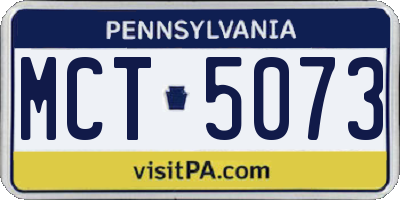 PA license plate MCT5073