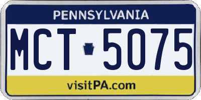 PA license plate MCT5075