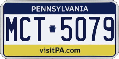 PA license plate MCT5079