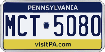 PA license plate MCT5080