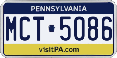 PA license plate MCT5086