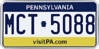PA license plate MCT5088