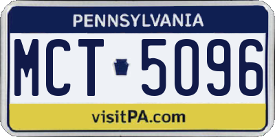 PA license plate MCT5096