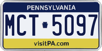 PA license plate MCT5097