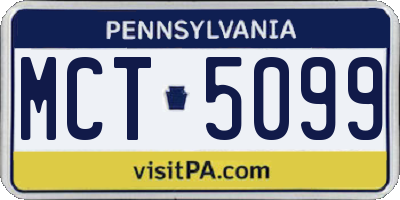 PA license plate MCT5099